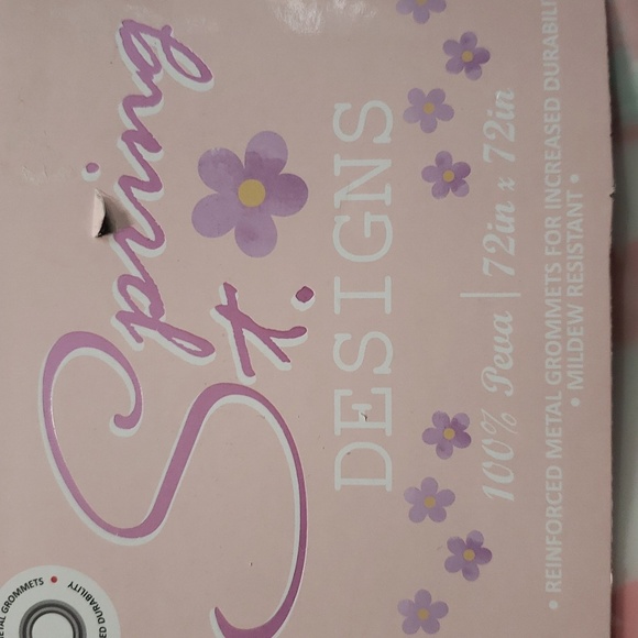 Spring St. Designs NWT Multicolor Floral Bunny Shower Curtain/Liner - Picture 3 of 5